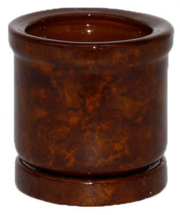 Горшок Цилиндр керамический коричневый с поддоном 15х18 см 32 л 334₽