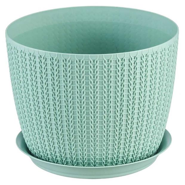 Кашпо Idea Вязание фисташковое 18 см 164₽