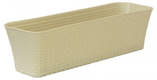 Балконный ящик Idea Ротанг белый 40 см 255₽