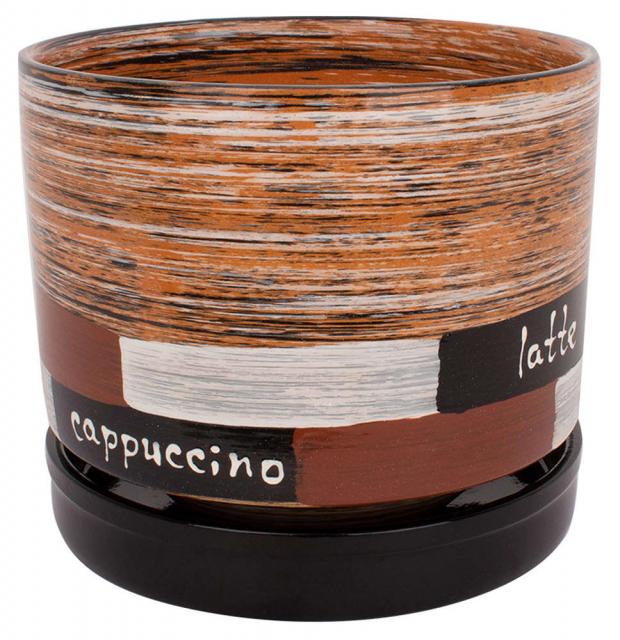 

Горшок Цилиндр с поддоном кофейный, 3,4 л