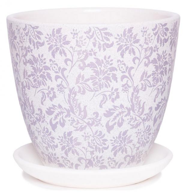 Горшок Гобелен керамический белый 12 см 171₽