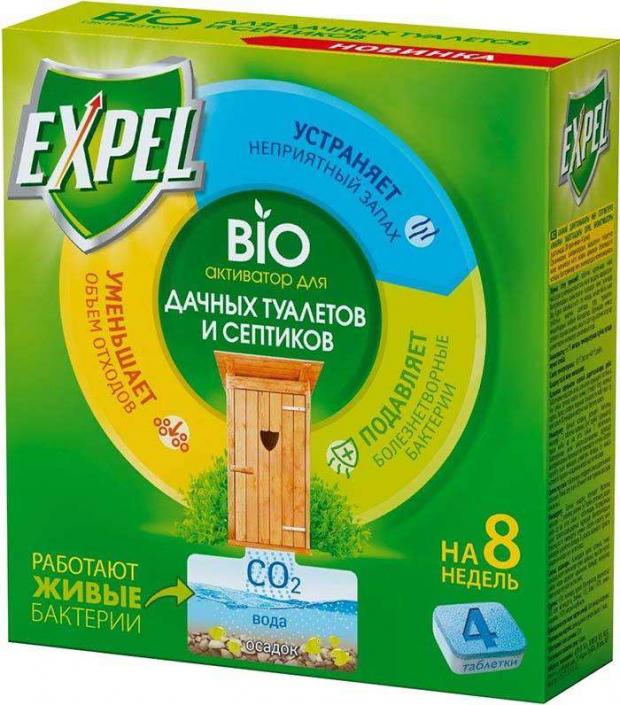 Биоактиватор Expel для дачных туалетов и септиков 4х20 г 269₽