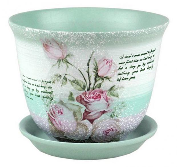 

Горшок «Сады Аурики» Гранд декупаж керамический мята Ø19 см