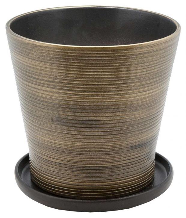Горшок Engard керамический с подставкой бронзовый глянец 23 см 878₽