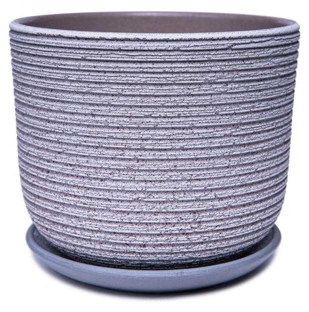 Горшок Лоза-А керамический бело-серый 12 см 179₽