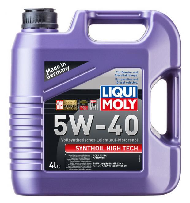 

Масло Моторное Liqui Moly Synthoil High Tech 5W40 синтетическое, 4 л