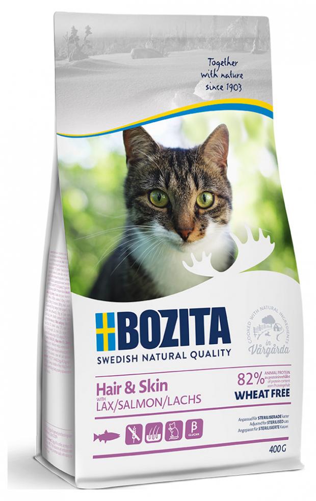 

Сухой корм для кошек BOZITA для красоты шерсти лосось, 400 г
