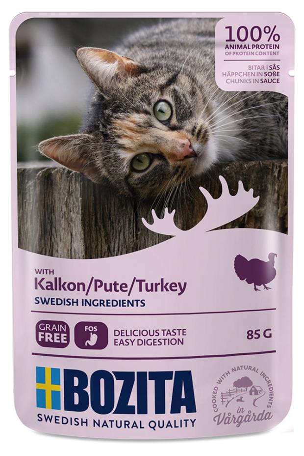 

Корм для кошек BOZITA беззерновой индейка в соусе, 85 г