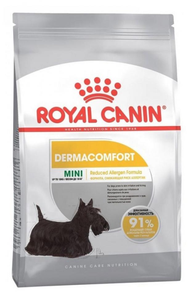 

Сухой корм для собак мелких пород Royal Canin Mini Dermacomfort с раздраженной и зудящей кожей, 1 кг