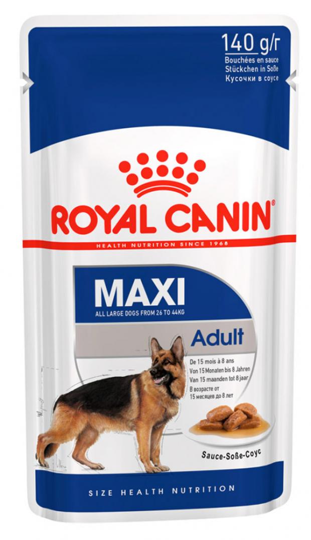 

Корм для собак крупных пород Royal Canin Maxi Adult Sause-Sobe кусочки в соусе, 140 г