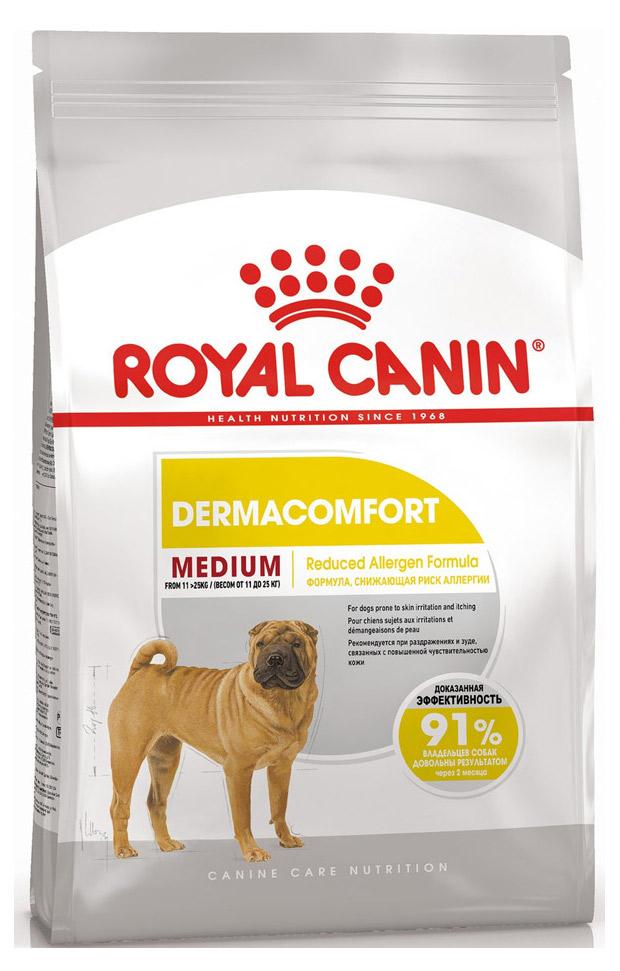 

Сухой корм для собак средних пород Royal Canin Size Health Nutrition Medium Dermacomfort склонных к кожным раздражениям и зуду, 3 кг