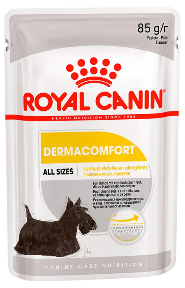 фото Корм для собак мелких пород royal canin mini dermacomfort с раздраженной и зудящей кожей, 85 г