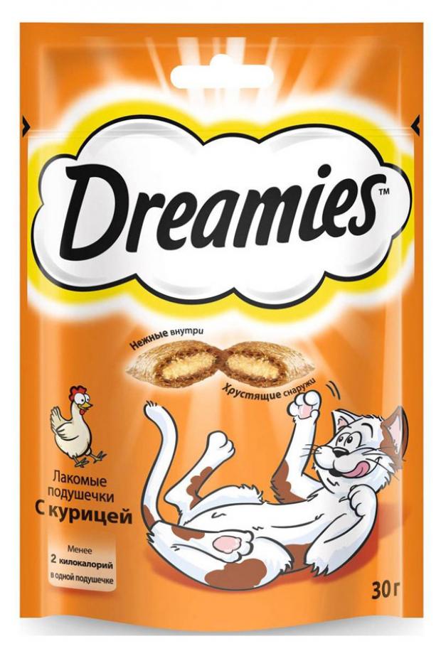 Лакомство для кошек Dreamies подушечки с курицей 30 г 29₽