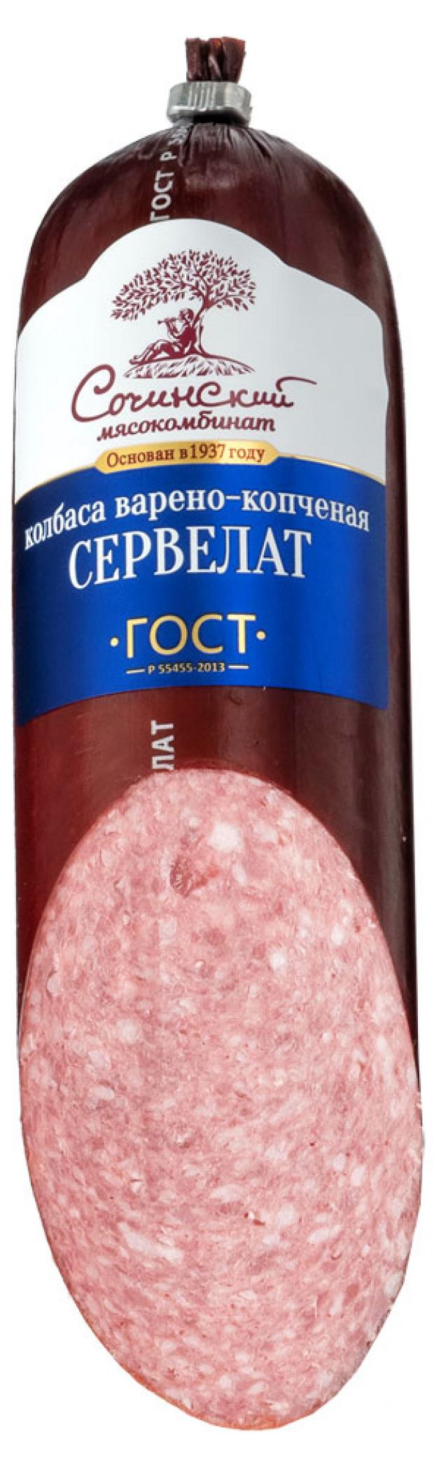 

Колбаса варено-копченая «Сочинский мясокомбинат» Сервелат, 300 г