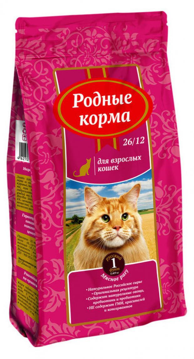 Сухой корм для взрослых кошек Родные корма мясное рагу 2 кг 440₽