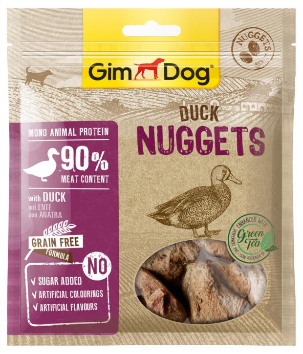 фото Лакомство для собак gimdog nuggets утиные наггетсы, 55 г