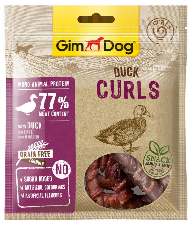 

Лакомство для собак GimDog Curls утиные завитки, 55 г