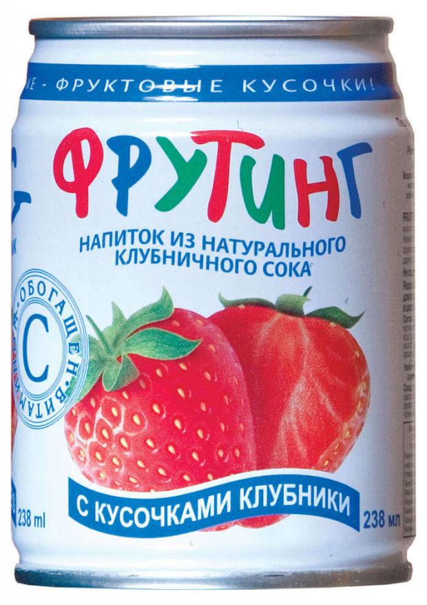 Напиток клубничный Fruiting с кусочками клубники 238 мл 80₽