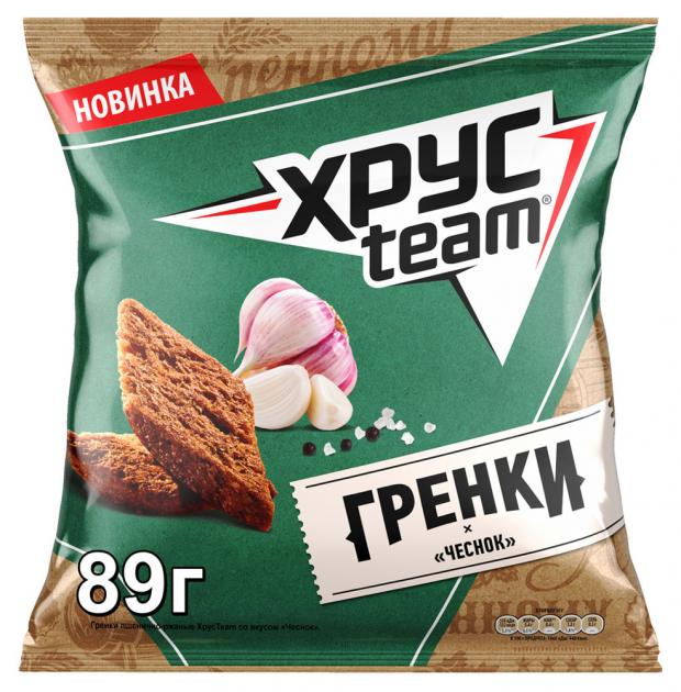 

Гренки пшенично-ржаные Хрусteam со вкусом чеснока, 89 г
