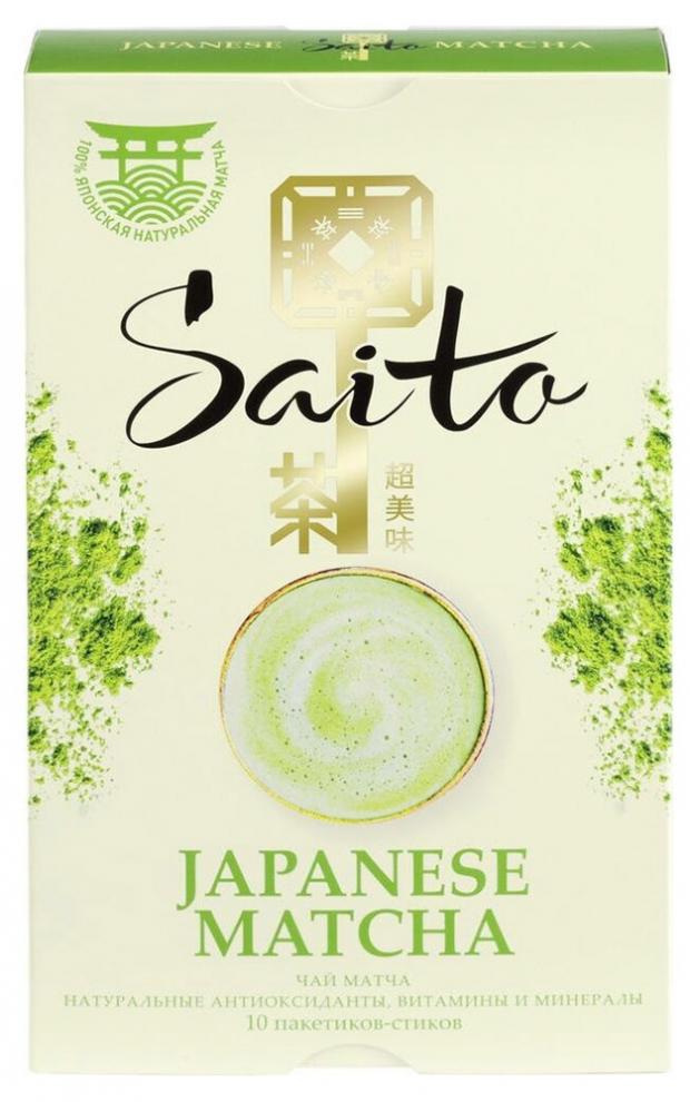 

Чай зеленый Saito Japanese Matcha молотый матча, 10х8 г