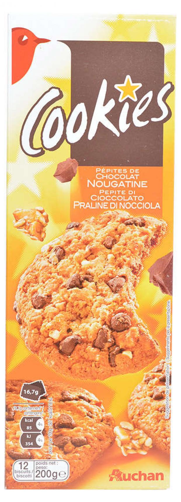 

Печенье Auchan Cookies с нугой и шоколадом, 200 г