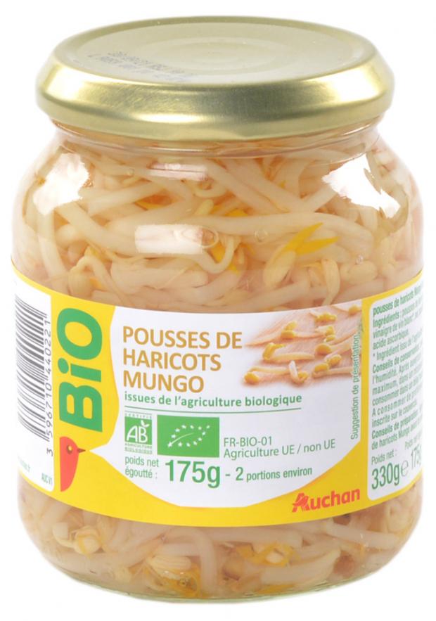 

Проростки фасоли мунг Auchan консервированные БИО, 330 г