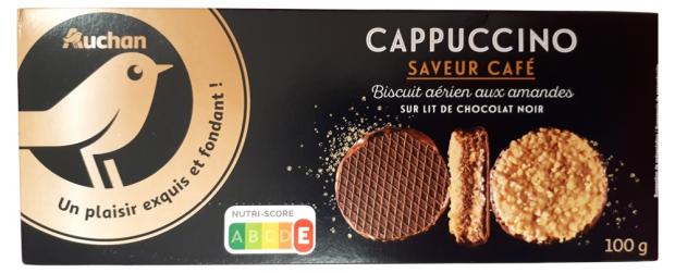 

Печенье сахарное Auchan Cappuccino с миндалём и чёрным шоколадом, 100 г