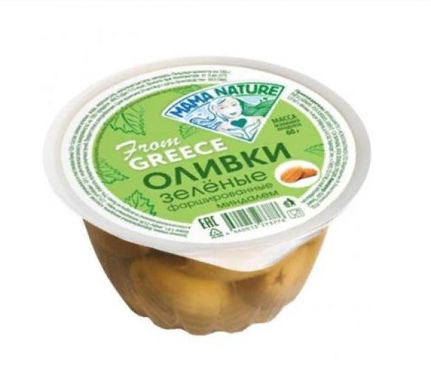 

Оливки зеленые Mama Nature фаршированные миндалём, 120 г