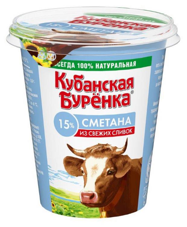 

Сметана «Кубанская бурёнка» 15%, 300 г