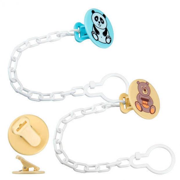 Прищепка для соски Курносики с цепочкой Мишка 80₽
