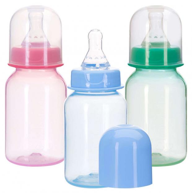 Бутылочка Курносики цветная с силиконовой соской 125 мл 100₽