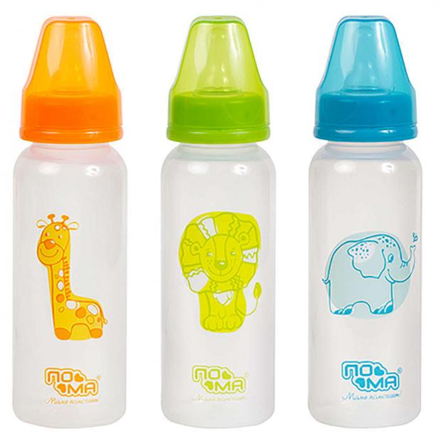 Бутылочка Пома с силиконовой соской с быстрым потоком с 6 мес 240 мл 120₽