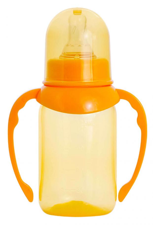 Бутылочка Пома с ручками с силиконовой соской со средним потоком с 4 мес 125 мл 120₽