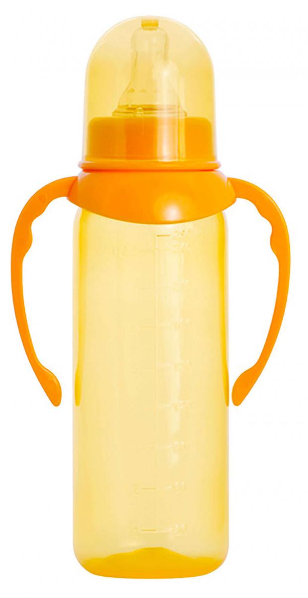 Бутылочка Пома с ручками с силиконовой соской с быстрым потоком с 6 мес 250 мл 130₽
