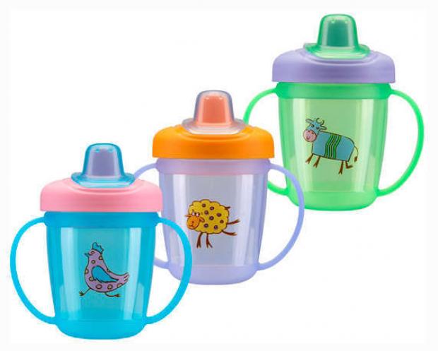 Поильник-непроливайка Курносики с ручкой и крышкой 250 мл 200₽