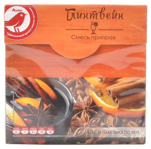 Смесь сухая АШАН для глинтвейна 4x10 г 60₽
