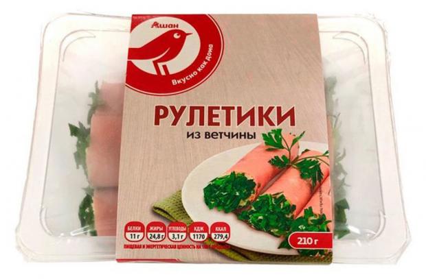 

Рулетики из ветчины АШАН, 210 г