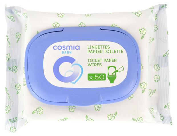 

Влажная туалетная бумага детская Cosmia, 50 шт