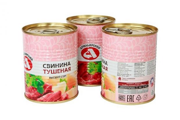 

Свинина тушеная «Армавирский мясоконсервный комбинат», 338 г