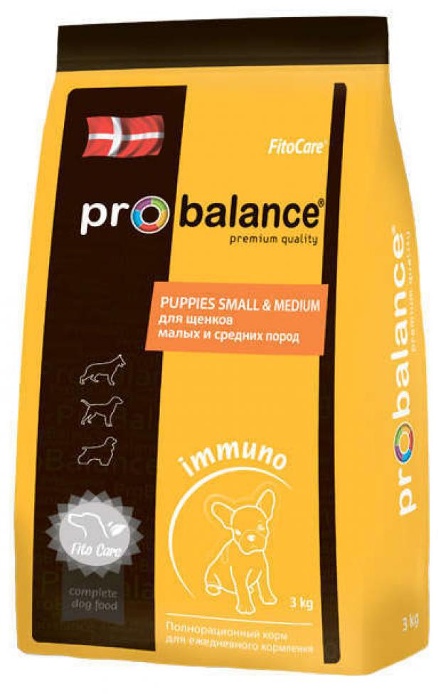 Сухой корм для щенков мелких и средних пород Probalance Immuno Puppies Small Medium 3 кг 570₽