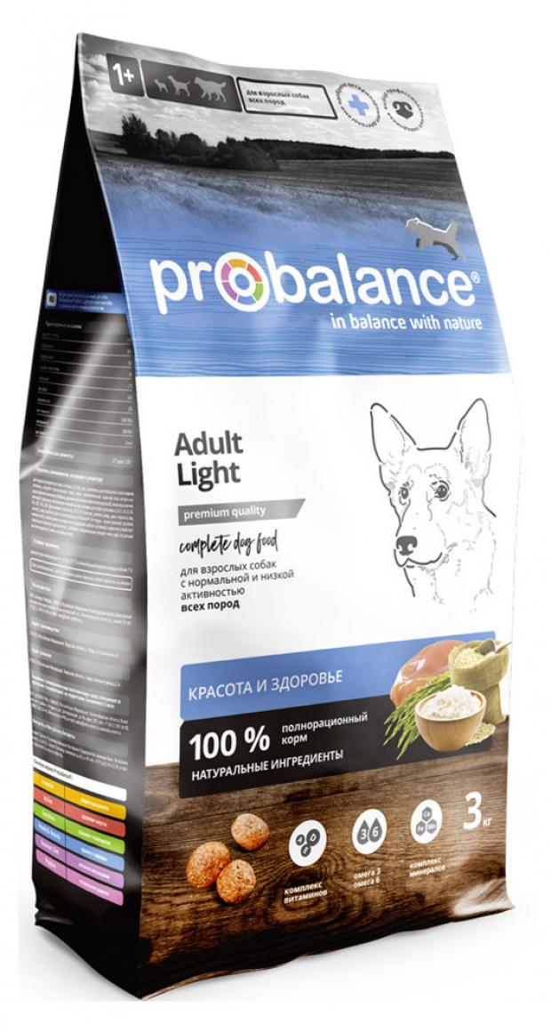 

Сухой корм для собак низкой или нормальной активностью Probalance Light, 3 кг