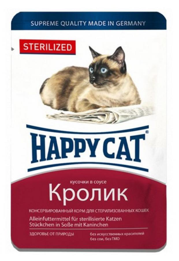 

Корм для стерилизованных кошек и кастрированных котов Happy Cat кролик, 100 г
