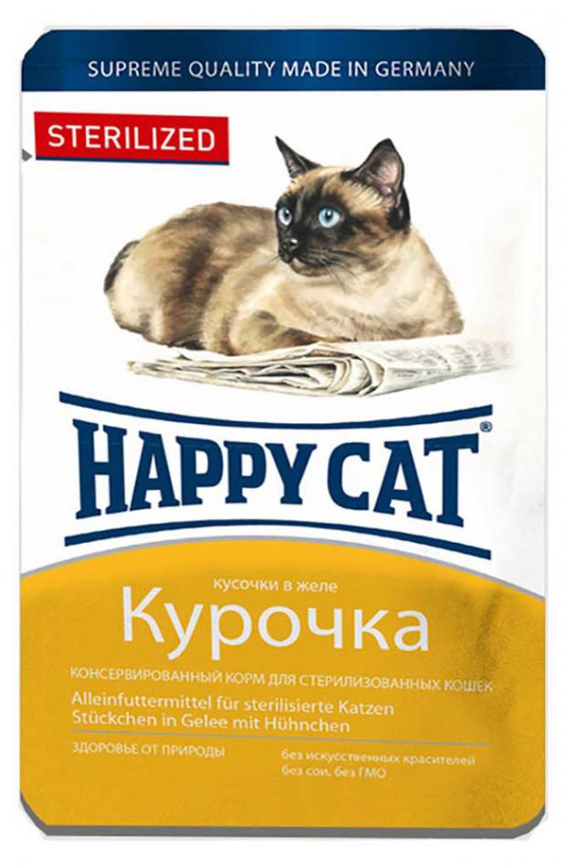 

Корм для стерилизованных кошек и кастрированных котов Happy Cat курица, 100 г