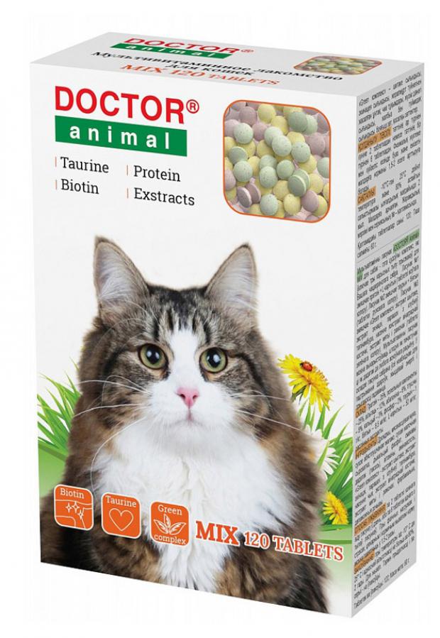 

Мультивитамины для кошек Doctor Animal Mix, 120 таблеток