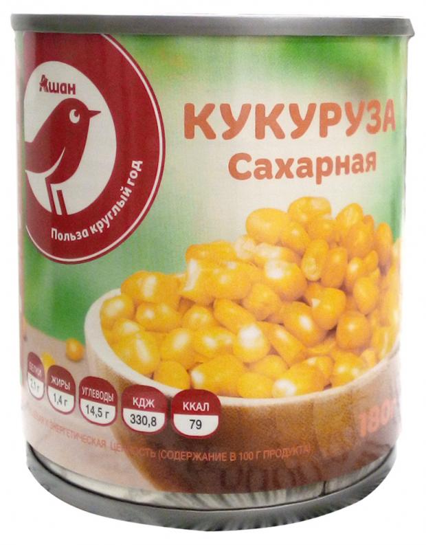 

Кукуруза Auchan Красная Ктица сладкая, 180 г