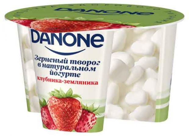 Творог Danone зерненый в йогурте клубника-земляника 5%, 150 г