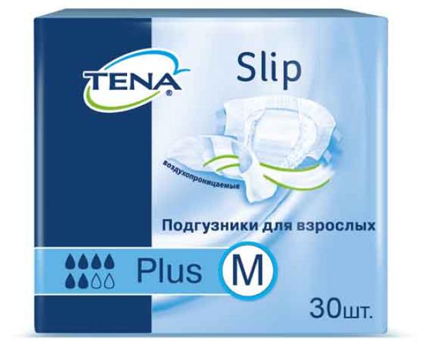 

Подгузники урологические для взрослых Tena Slip Plus размер M 70-110 см, 30 шт