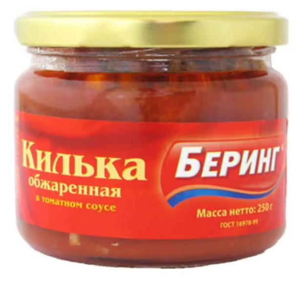 

Килька обжаренная «Беринг» в томатном соусе, 250 г