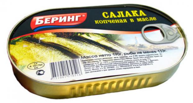 

Салака «Беринг» копченая в масле, 190 г