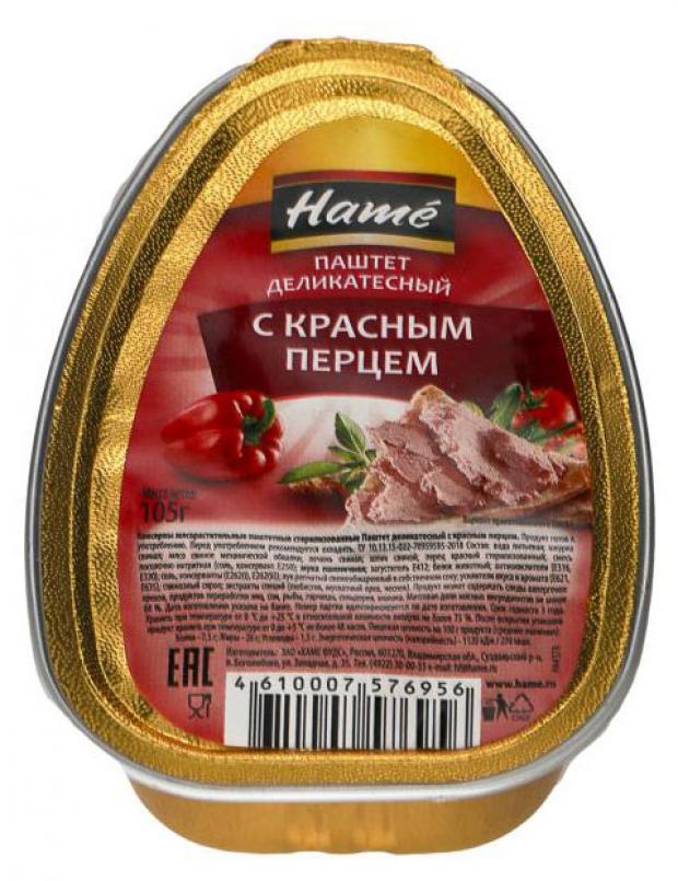 

Паштет Hame из свинины деликатесный с красным перцем, 105 г